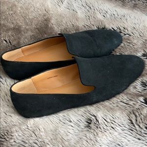 Jcrew black suede smoking loafers